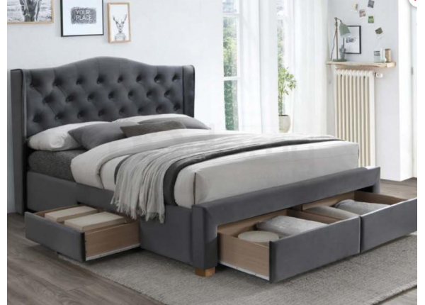 Ліжко  Aspen II Velvet Signal 160х200 cірий