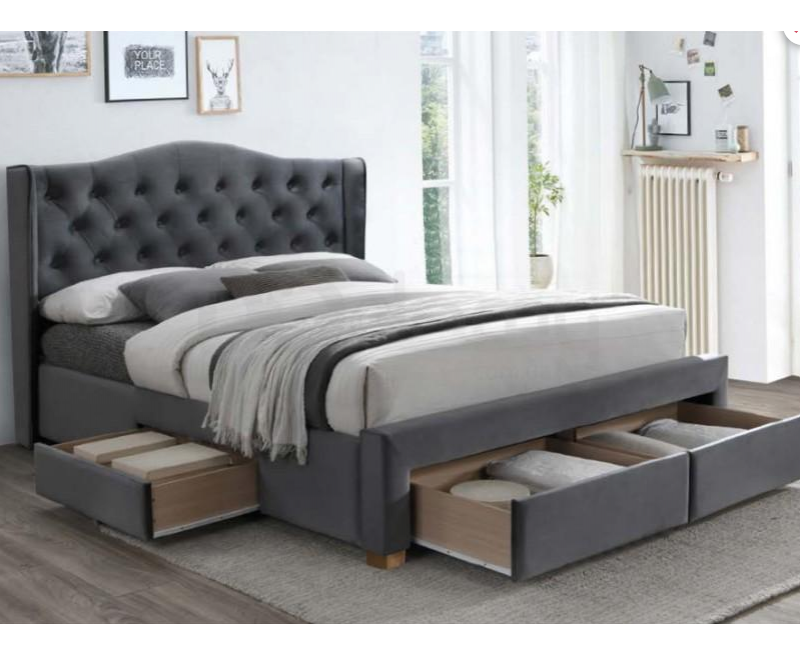 Ліжко Aspen II Velvet Signal 160х200 cірий Ліжко Aspen II Velvet Signal 160х200 cірий
