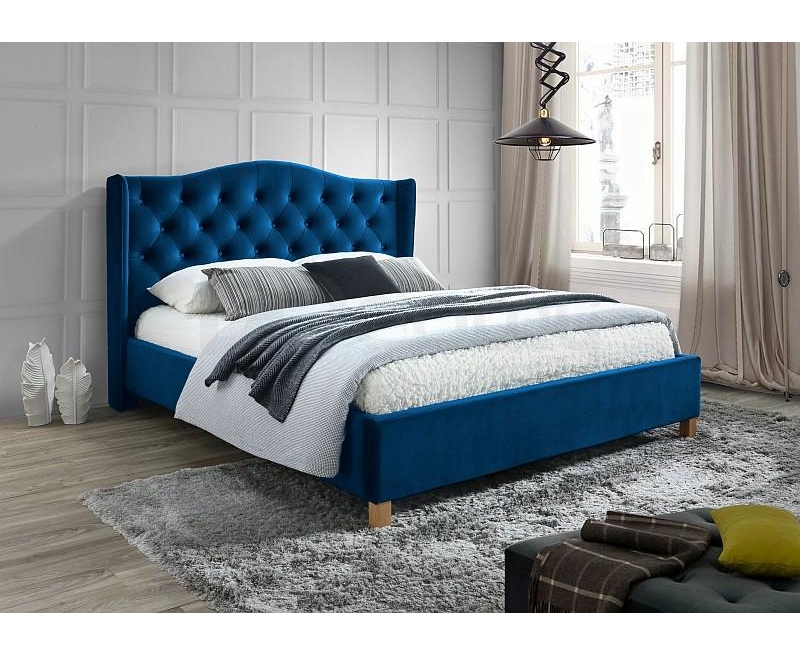 Ліжко Signal Aspen Velvet 160х200 синій (Bluvel 86) Ліжко Signal Aspen Velvet 160х200 синій (Bluvel 86)