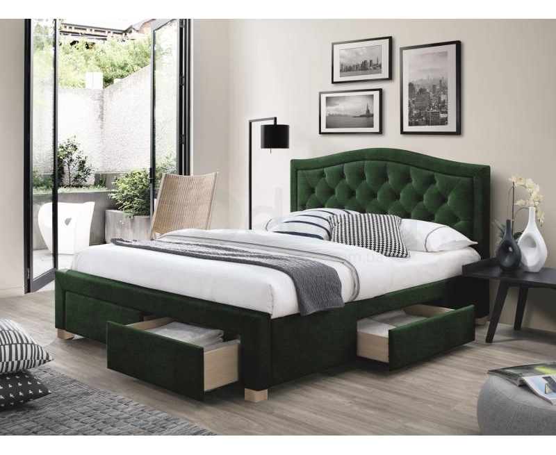 Ліжко Electra 160 Velvet зелений Ліжко Electra 160 Velvet зелений