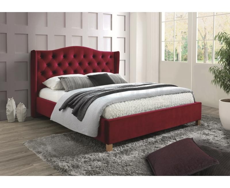 Ліжко Signal Aspen Velvet 160х200 бордовий (Bluvel 59)