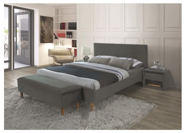 Ліжко Azurro Velvet 180х200 Signal сірий