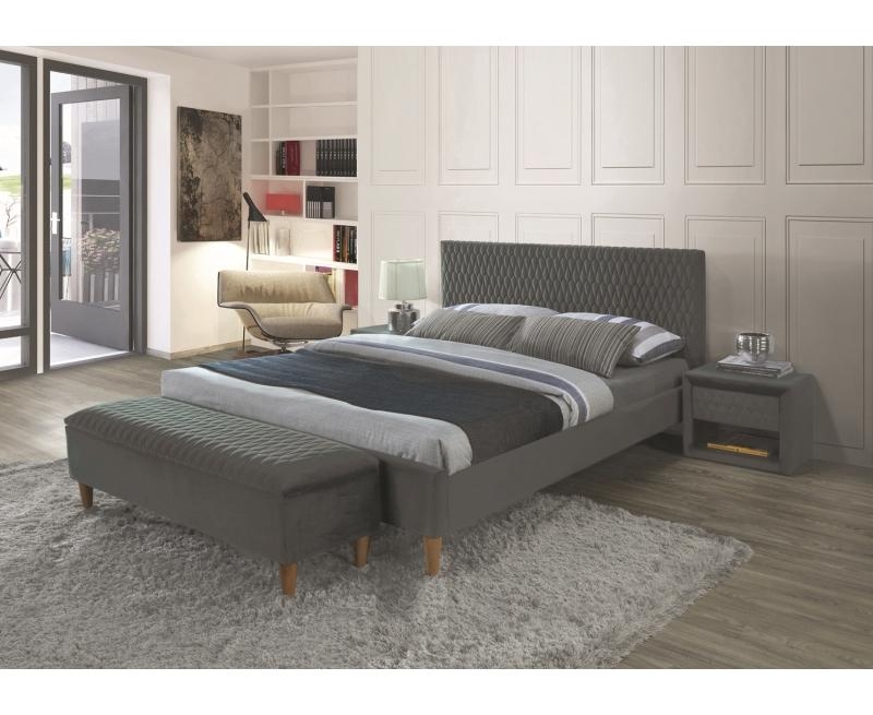 Ліжко Azurro Velvet 180х200 Signal сірий Ліжко Azurro Velvet 180х200 Signal сірий