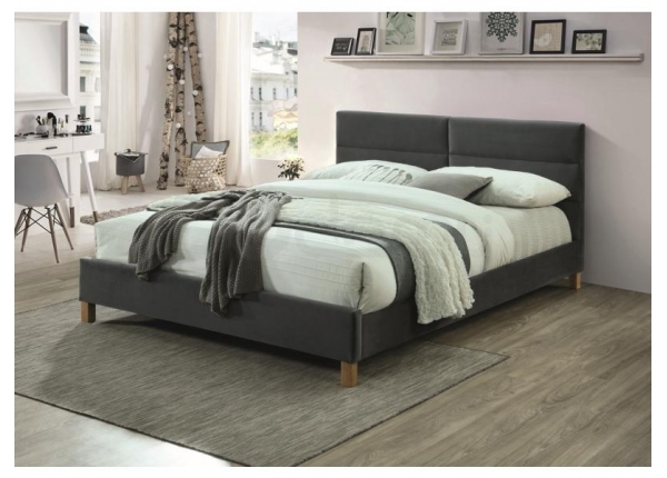 Ліжко Sierra 160 Velvet Signal сірий Ліжко Sierra 160 Velvet Signal сірий