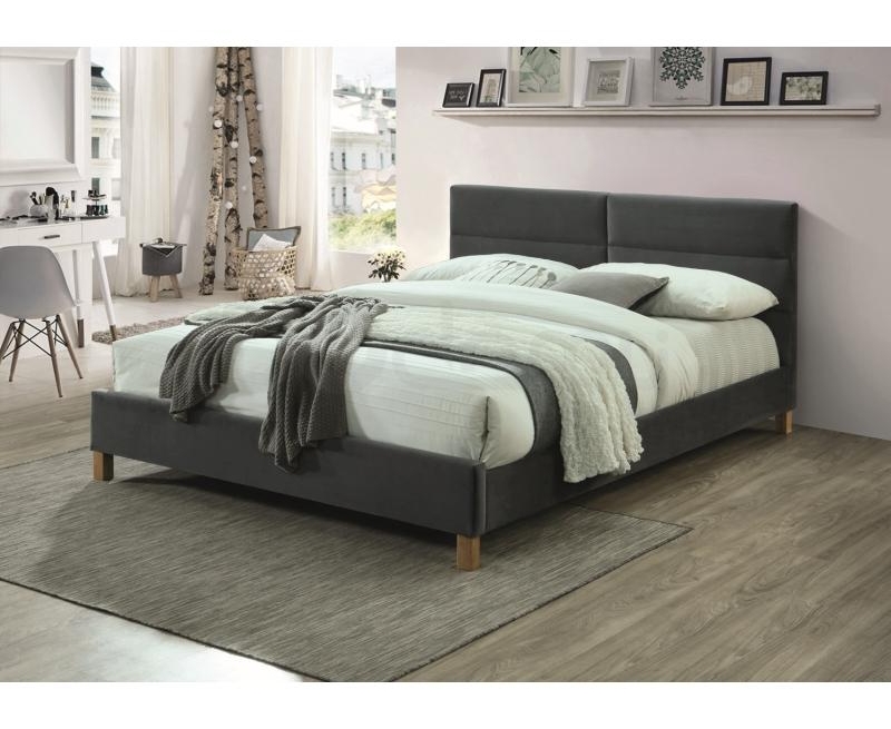 Ліжко Sierra 160 Velvet Signal сірий Ліжко Sierra 160 Velvet Signal сірий